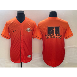 MLB Giants Blank Orange Drift Baseball Logo Nike Cool Base Men Jersey
