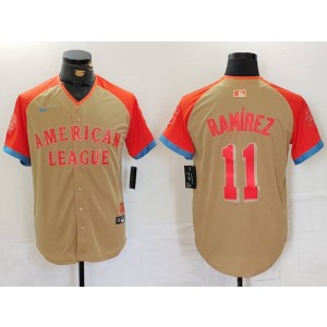 MLB Indians 11 Jose Ramirez Cream 2024 All-Star Nike Cool Base Men Jersey