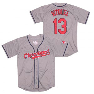 MLB Indians 13 Omar Vizquel Gray Turn Back The Clock Men Jersey