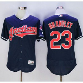 MLB Indians 23 Michael Brantley Navy Blue Flexbase Men Jersey