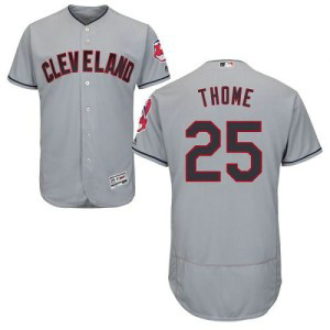 MLB Indians 25 Jim Thome Grey Flexbase Men Jersey