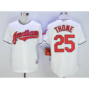 MLB Indians 25 Jim Thome White Cool Base Men Jersey