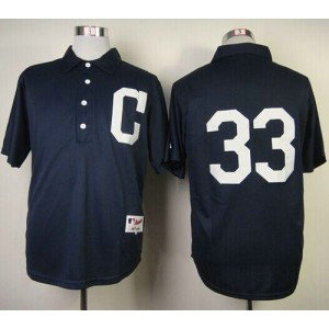MLB Indians 33 Nick Swisher Navy Blue 1902 Turn Back The Clock Men Jersey