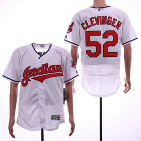 MLB Indians 52 Mike Clevinger White Flexbase Men Jersey MLB Indians 52 Mike Clevinger White Flexbase Men Jersey