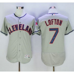 MLB Indians 7 Kenny Lofton Grey Flexbase Men Jersey