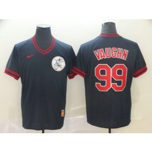MLB Indians 99 Ricky Vaughn Navy Nike Cooperstown Collection Legend V-Neck Men Jersey