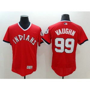 MLB Indians 99 Ricky Vaughn Red 1978 Turn Back The Clock Flexbase Men Jersey