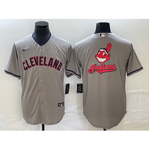 MLB Indians Blank Grey Baseball Nike Cool Base Men Jersey
