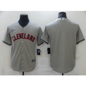 MLB Indians Blank Grey Nike Cool Base Men Jersey