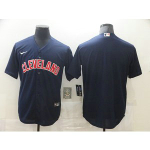 MLB Indians Blank Navy Nike Cool Base Men Jersey
