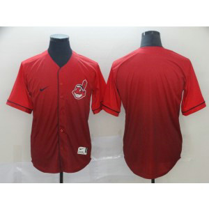 MLB Indians Blank Red Drift Fashion Men Jersey