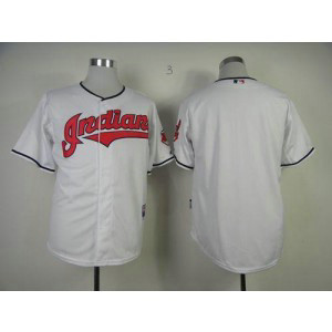 MLB Indians Blank White Cool Base Men Jersey