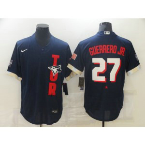 MLB Jays 27 Vladimir Guerrero Jr. Navy 2021 All-Star Flexbase Men Jersey