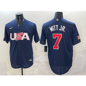 MLB Kansas City Royals 7 Bobby Witt Jr. World Cup Navy Cool Base Men Jersey MLB Kansas City Royals 7 Bobby Witt Jr. World Cup Navy Cool Base Men Jersey
