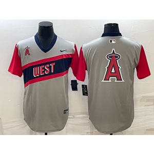 MLB Los Angeles Angels Blank Grey Baseball Logo Nike Men Jersey MLB Los Angeles Angels Blank Grey Baseball Logo Nike Men Jersey