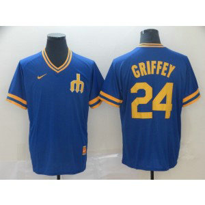MLB Mariners 24 Ken Griffey Blue Cool Base Men Jersey MLB Mariners 24 Ken Griffey Blue Cool Base Men Jersey
