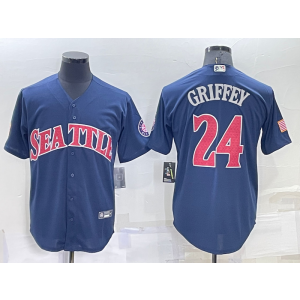 MLB Mariners 24 Ken Griffey Blue Nike Cool Base Men Jersey MLB Mariners 24 Ken Griffey Blue Nike Cool Base Men Jersey