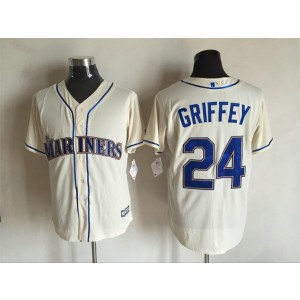 MLB Mariners 24 Ken Griffey Cream New Cool Base Men Jersey MLB Mariners 24 Ken Griffey Cream New Cool Base Men Jersey