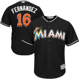 MLB Marlins 16 Jose Fernandez Black Alternate Men Jersey