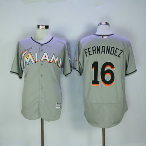 MLB Marlins 16 Jose Fernandez Grey Flexbase Men Jersey