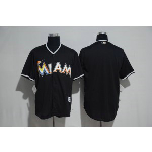 MLB Marlins Blank Black New Cool Base Men Jersey