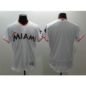 MLB Marlins Blank White Flexbase Men Jersey