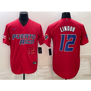 MLB Mets 12 Francisco Lindor Red 2023 World Series Men Jersey MLB Mets 12 Francisco Lindor Red 2023 World Series Men Jersey