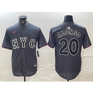 MLB Mets 20 Pete Alonso Black 2024 City Connect Nike Cool Base Men Jersey