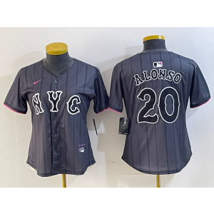 MLB Mets 20 Pete Alonso Black 2024 City Connect Nike Cool Base Women Jersey