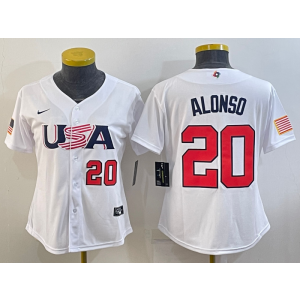 MLB Mets 20 Pete Alonso White 2023 World Baseball Classic Youth Jersey