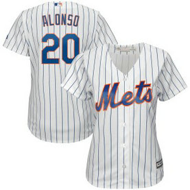 MLB Mets 20 Pete Alonso White Cool Base Women Jersey