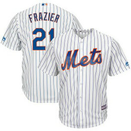 MLB Mets 21 Todd Frazier Cool Base Stripe White Men Jersey MLB Mets 21 Todd Frazier Cool Base Stripe White Men Jersey