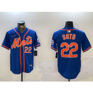 MLB Mets 22 Soto Blue Nike Cool Base Men Jersey MLB Mets 22 Soto Blue Nike Cool Base Men Jersey