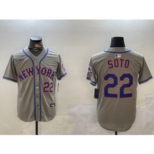 MLB Mets 22 Soto Grey Nike Cool Base Men Jersey MLB Mets 22 Soto Grey Nike Cool Base Men Jersey