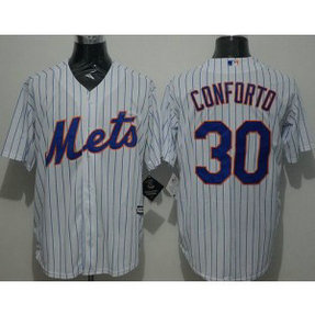 MLB Mets 30 Michael Conforto White(Blue Strip) New Cool Base Men Jersey MLB Mets 30 Michael Conforto White(Blue Strip) New Cool Base Men Jersey
