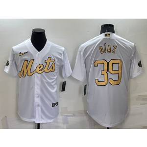 MLB Mets 39 Edwin Diaz White 2022 All-Star Nike Cool Base Men Jersey