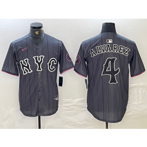 MLB Mets 4 Alyarez Black 2024 City Connect Nike Cool Base Men Jersey