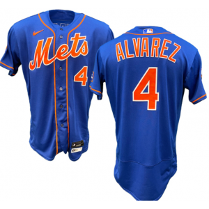 MLB Mets 4 Francisco Alvarez Blue Nike Cool Base Men Jersey