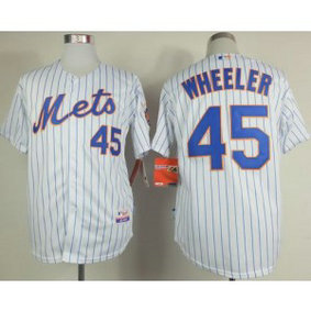 MLB Mets 45 Zack Wheeler White(Blue Strip) Home Cool Base Men Jersey MLB Mets 45 Zack Wheeler White(Blue Strip) Home Cool Base Men Jersey