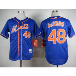 MLB Mets 48 Jacob DeGrom Blue Alternate Home Cool Base Men Jersey