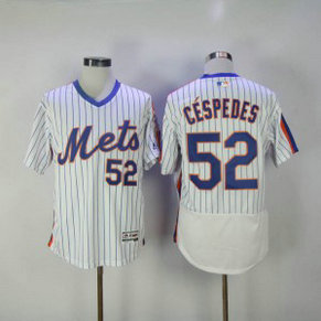 MLB Mets 52 Yoenis Cespedes White Flexbase Men Jersey MLB Mets 52 Yoenis Cespedes White Flexbase Men Jersey
