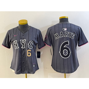 MLB Mets 6 Marte Black 2024 City Connect Nike Cool Base Women Jersey