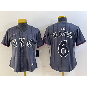MLB Mets 6 Marte Black 2024 City Connect Nike Cool Base Youth Jersey