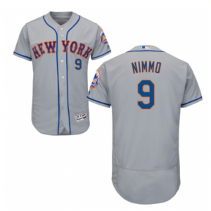MLB Mets 9 Brandon Nimmo Flex Base Gray Men Jersey