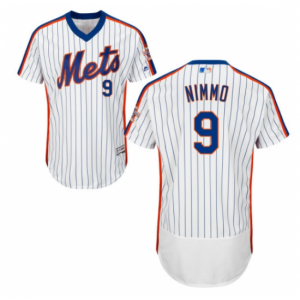 MLB Mets 9 Brandon Nimmo Flex Base White Men Jersey