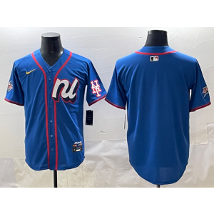 MLB Mets Blank Blue National League 2025 All Star Nike Cool Base Men Jersey MLB Mets Blank Blue National League 2025 All Star Nike Cool Base Men Jersey