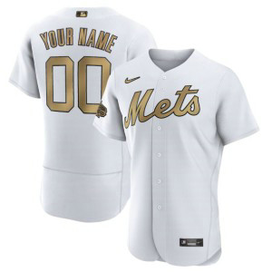 MLB Mets Customized White 2022 All-Star Flexbase Men Jersey