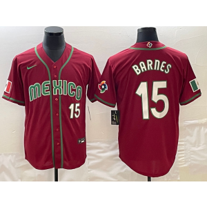 MLB Mexico 15 Barnes Red World Series Men Jersey MLB Mexico 15 Barnes Red World Series Men Jersey