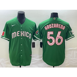 MLB Mexico 56 Arozarena Green Nike Cool Base Men JerseyMLB Mexico 56 Arozarena Green Nike Cool Base Men Jersey