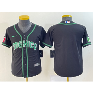 MLB Mexico Blank Black Nike Cool Base Women Jersey
